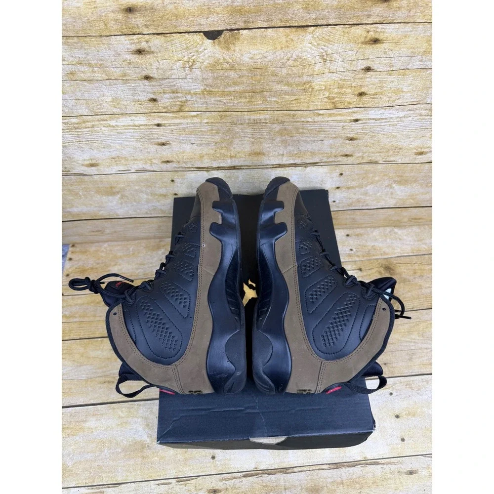 Jordan 9 Retro GS Black Light Olive True Red HV4574-030 Kids Size 7Y Sneaker